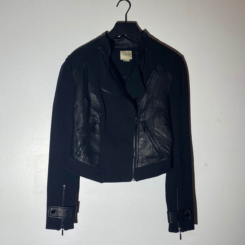 Slouchy relaxed fit leather jacket